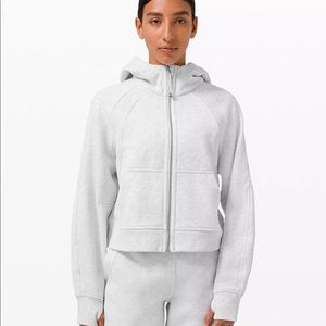 Lululemon oversize scuba, full, zip hoodie, S/M cream